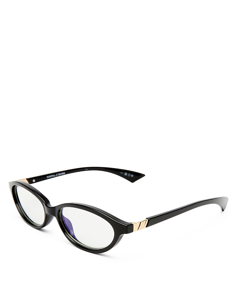 Le Specs Duskfall Oval Blue Light Glasses, 55mm In Black