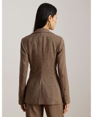 Glen Plaid Cotton Blend Blazer