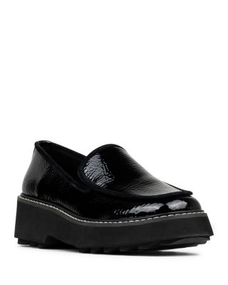 Women&#39;s Peggi Black Leather Wedge Loafers