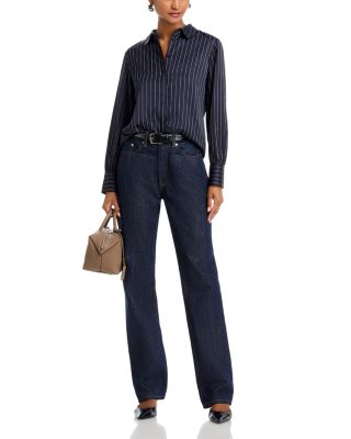 Satin Pinstripe Blouse