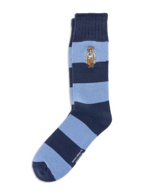 Embroidered Rugby Bear Socks