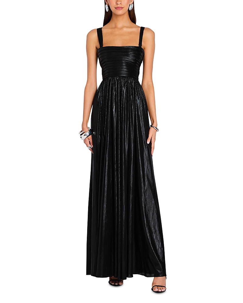 Retroféte Iris Metallic Dress In Black