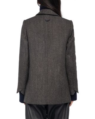 Miew Chevron Wool Blend Coat