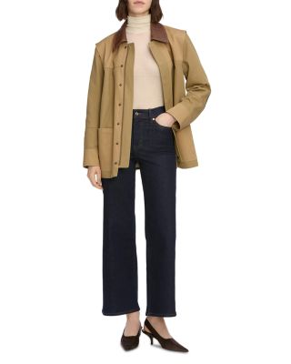 Le Slim High Rise Palazzo Crop Jeans in Rinse