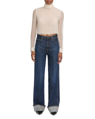 The Cuffed Wide Leg Jeans in Spencer