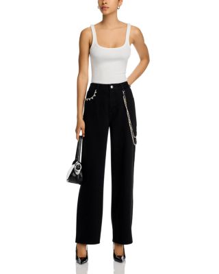 Swift Embellished Straight Jeans in Black