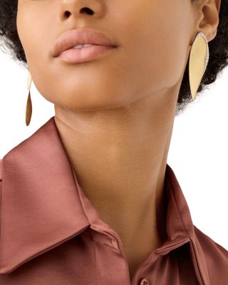 Diamond Pav&eacute; Statement Earrings in 18K White & Yellow Gold, 0.53 tcw