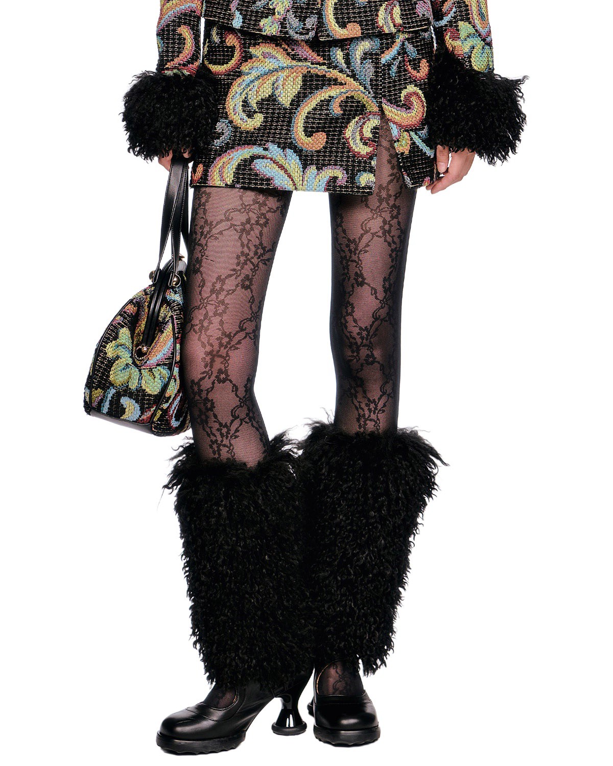 Anna Sui Tapestry Mini Skirt in Black