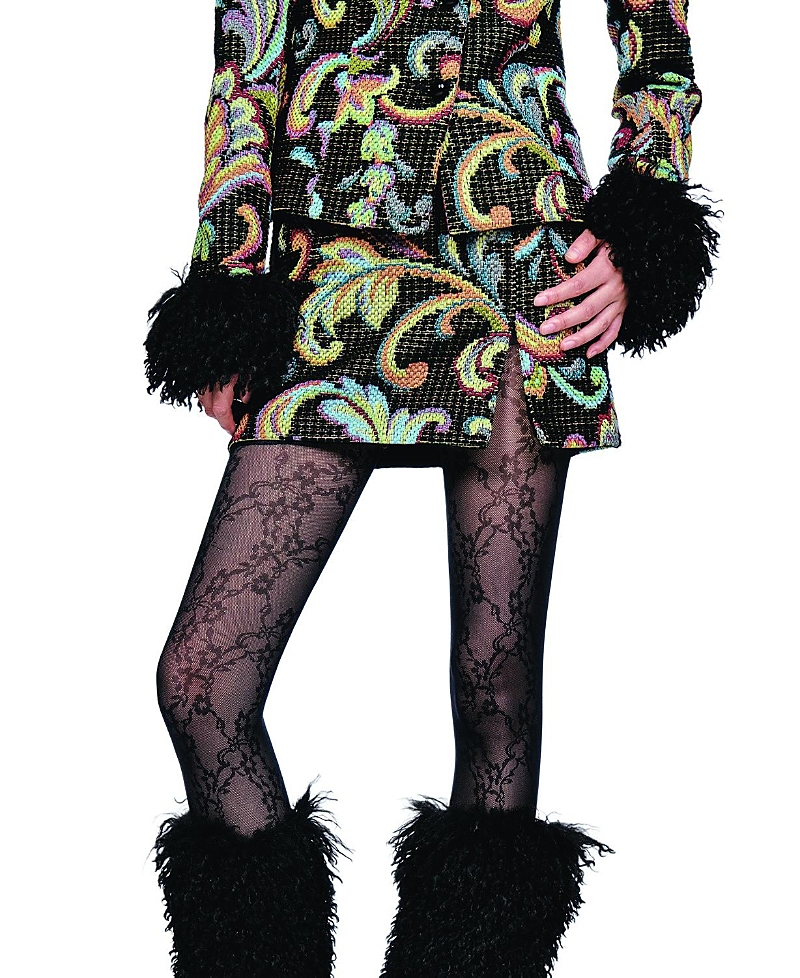 Anna Sui Tapestry Mini Skirt In Black