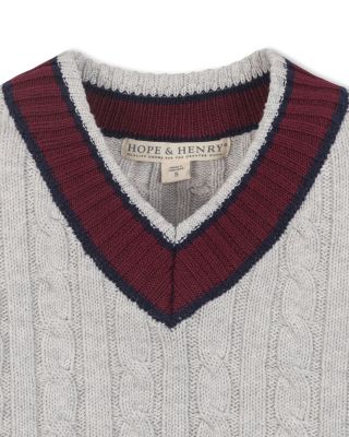 Boys&#39; Organic Long Sleeve V-Neck Cricket Sweater - Little Kid, Big Kid