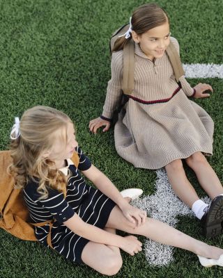  Girls&#39; Organic Short Sleeve Milano Sweater Dress with Collar - Little Kid, Big Kid