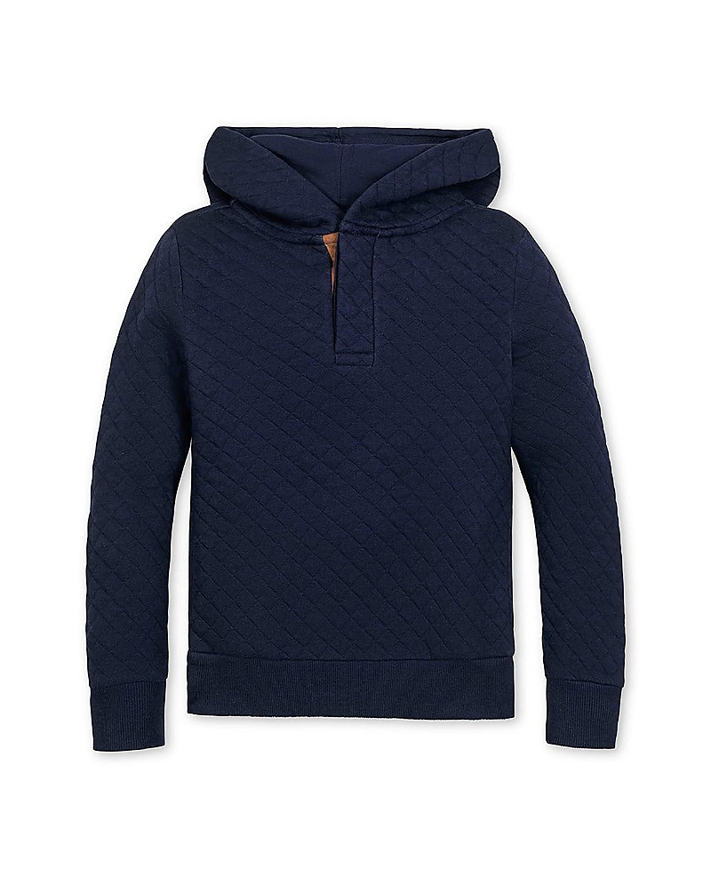 Hope & Henry Kids' Quilted Hooded Sweatshirt In Black