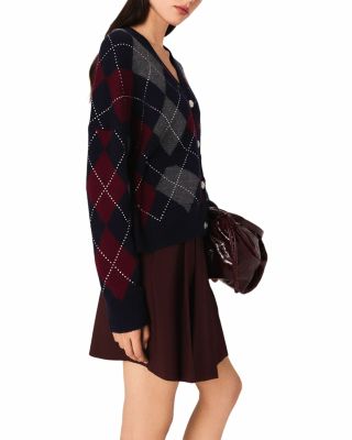 Wool Rhinestone Cardigan