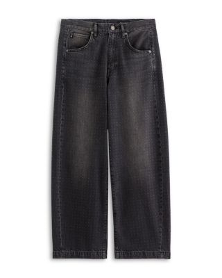 Hattie High Rise Crystal Embellished Barrel Jeans in Star Light