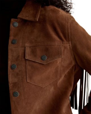 Fringed Suede Trucker Jacket
