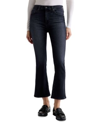 Farrah Mid Rise Cropped Bootcut Jeans in Glitch
