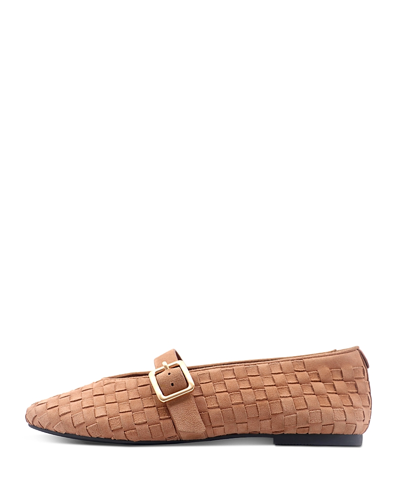 Gentle Souls By Kenneth Cole Women's Winifred Woven Suede Ballerina Flats In Brown