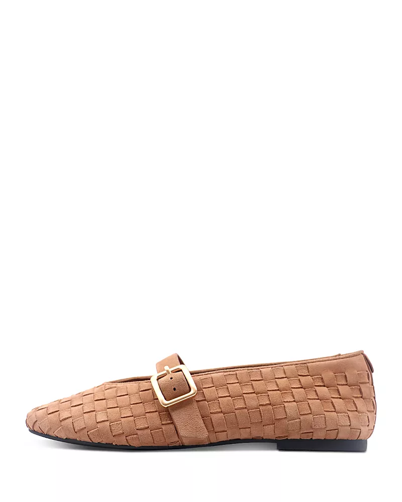 Gentle Souls by Kenneth Cole Women's Winifred Woven Suede Ballerina Flats
