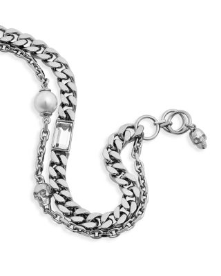 Skull &amp; Cultured Freshwater Pearl Bracelet