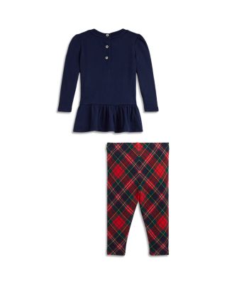 Girls' Dog Print Jersey Tee & Plaid Legging Set - Baby