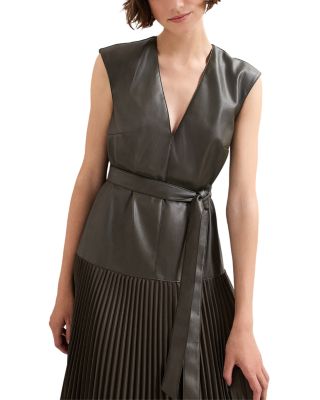 Aria Faux Leather Drop Waist Dress