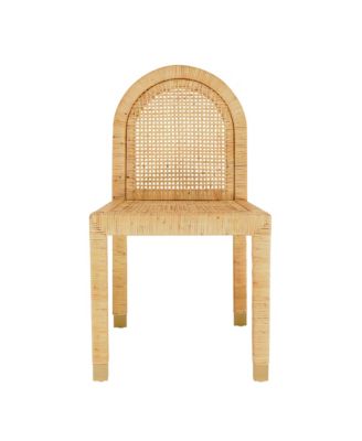  Amara Rattan and Performance Fabric Arched Back Dining Chair in Natural