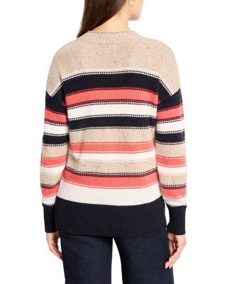 Speckled Knit Striped Sweater