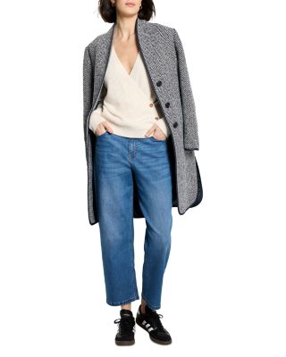 Herringbone Wool Blend Coat