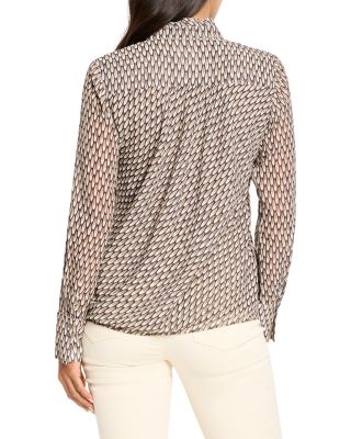 Abstract Dot Falling Chiffon Top