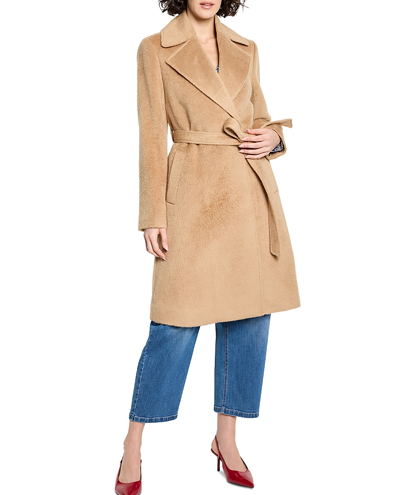 Nic + Zoe Nic+zoe Belted Wrap Coat In Animal Print