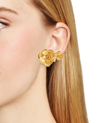 x Angelica Hicks Flower Leaf Statement Stud Earrings - Exclusive