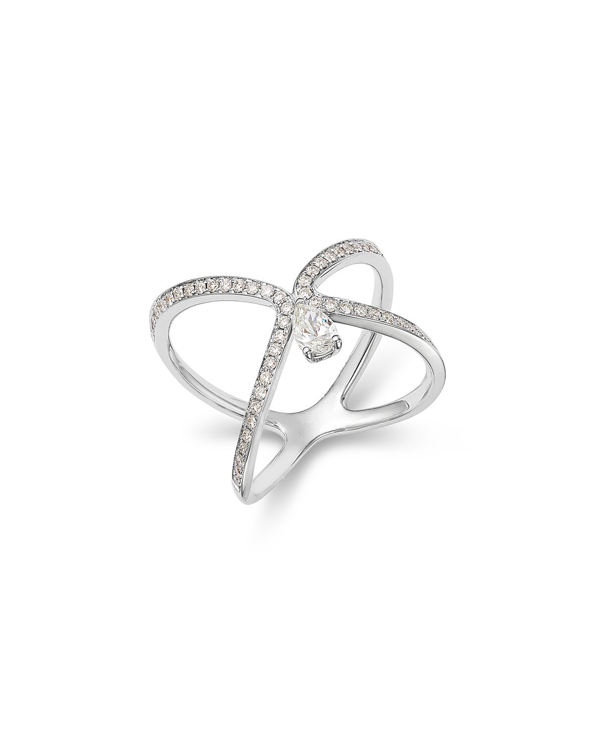 Bloomingdale's Fine Collection Diamond Pear & Brilliant Cut Openwork Ring
