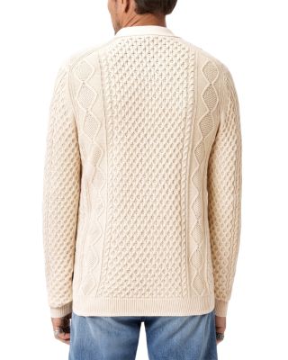 Haynes Open Collar Cable Polo Sweater