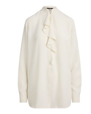 Ruffle Trimmed Georgette Tunic