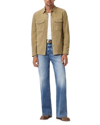 Jonah Herringbone Suede Shirt