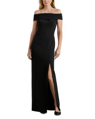 Crepe Off The Shoulder Gown