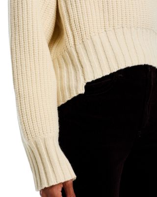 Wool-Blend Crewneck Cropped Sweater 