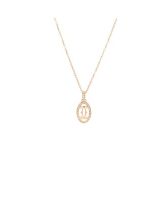  Double C de Cartier Pendant Necklace 18K Rose Gold and Diamonds