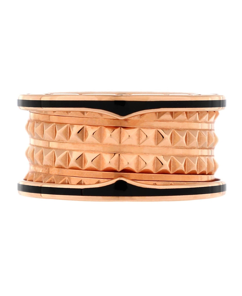 Pre-owned Pre-owned Bvlgari Bvlgari B. Zero1 Rock Four Band Ring 18k Rose Gold And Ceramic