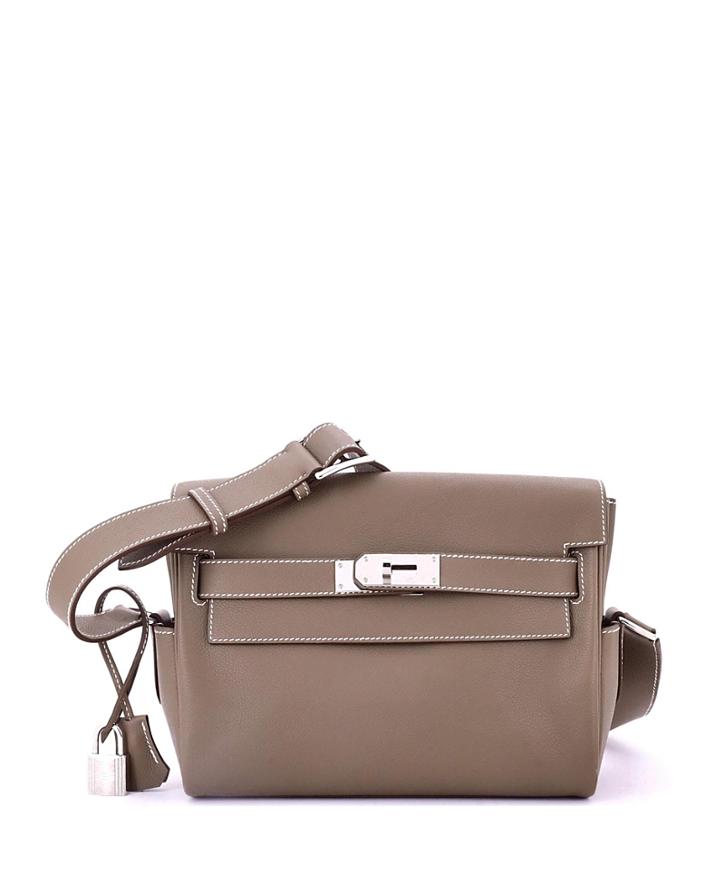 Pre-owned Pre-owned Hermes Hermes Pm Kelly Messenger Bag Evercolor In Gray