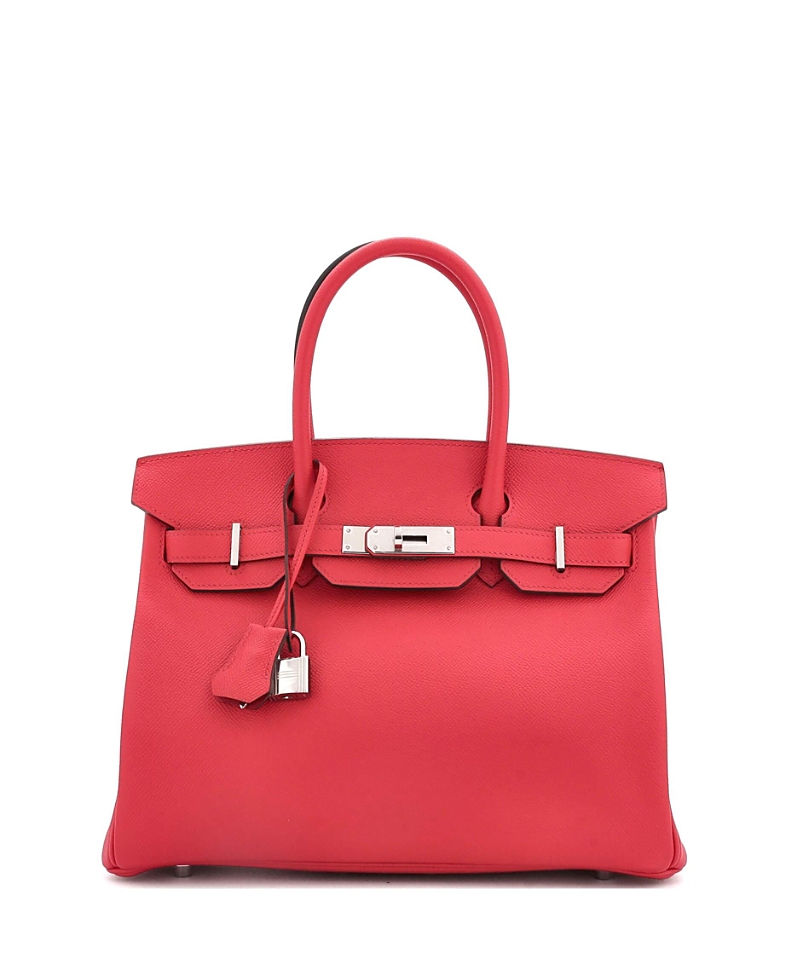Pre-owned Pre-owned Hermes Hermes Birkin 30 Handbag Pink Epsom With Palladium Hardware In Purple