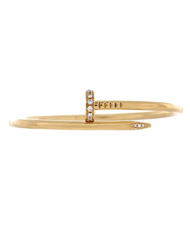 Pre-owned Pre-owned Cartier Cartier Classic Juste Un Clou Bracelet 18k Gold With Diamonds