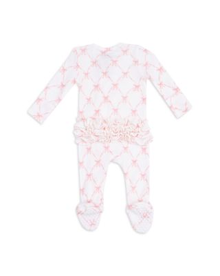 Girls' Ribbon Bow Trellis Ruffle Zipper Footie - Baby