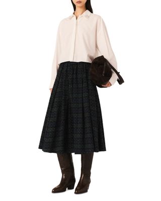 Check Skirt with Rhinestones