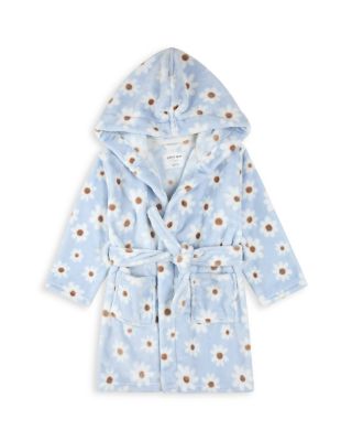 Girls' Daisy Print Plush Hooded Robe - Big Kid