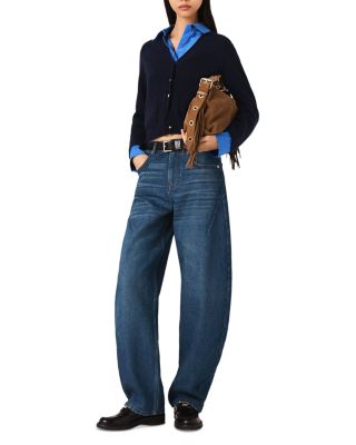 Balloon Jeans with Martingale in Blue