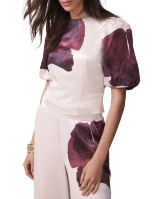  Women's Floral Print Short Sleeve Top