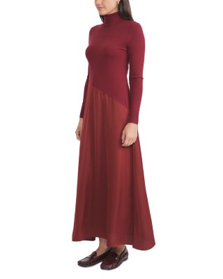 Mixed Media Turtleneck Dress