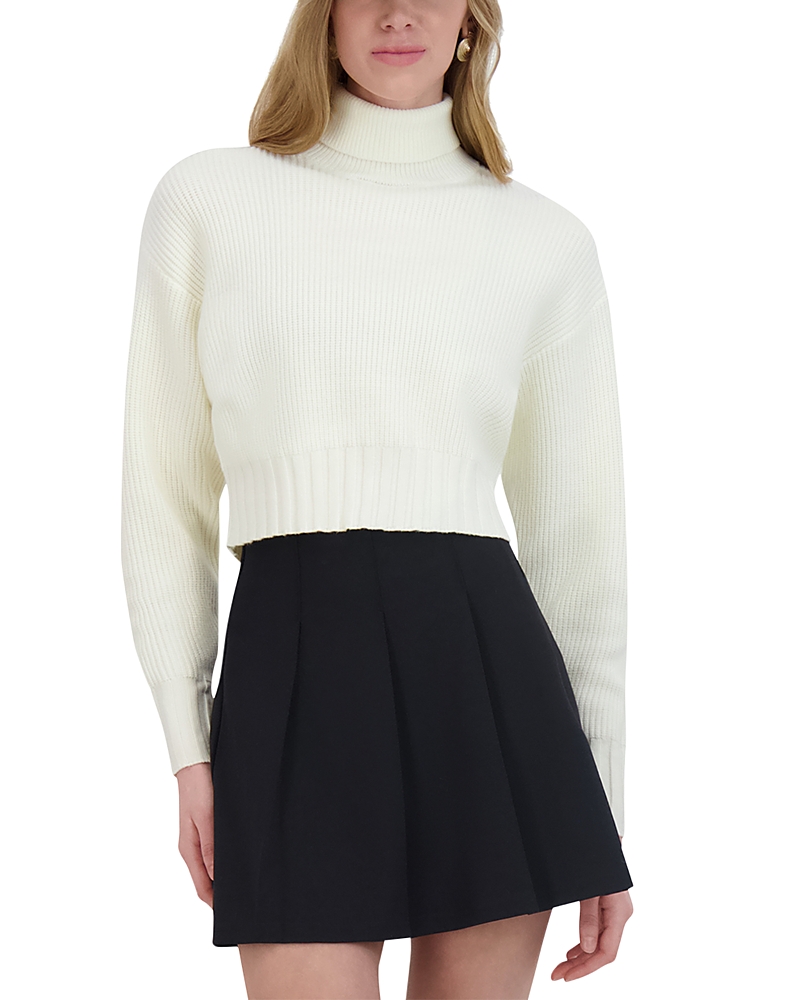 Point Chunky Dolman Sweater In White