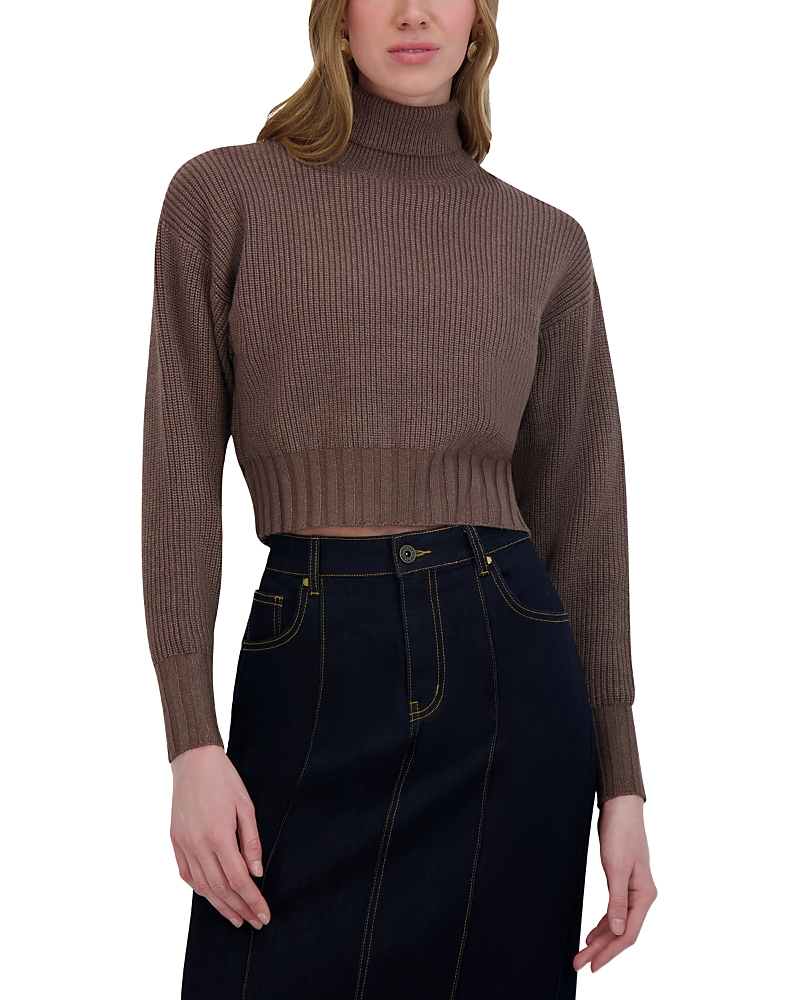 Point Chunky Dolman Sweater In Brown